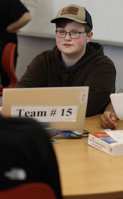 Aiden Martin participating in the 2026 UMD High School Programming Contest